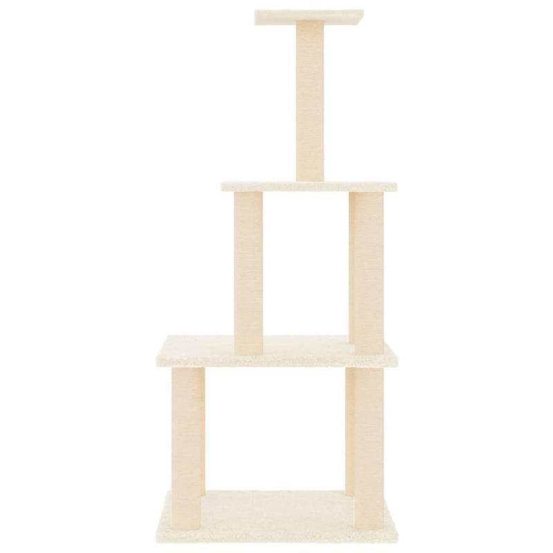 Load image into Gallery viewer, Vidaxl kattenmeubel met sisal krabpalen 111 cm crèmekleurig