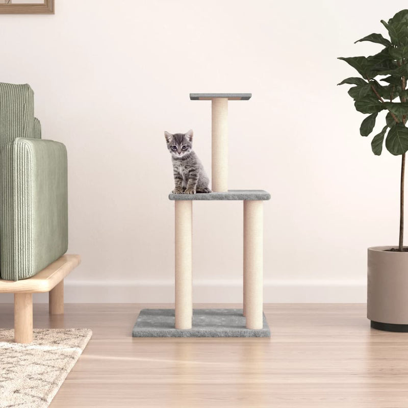 Load image into Gallery viewer, Vidaxl kattenmeubel met sisal krabpalen 85,5 cm lichtgrijs