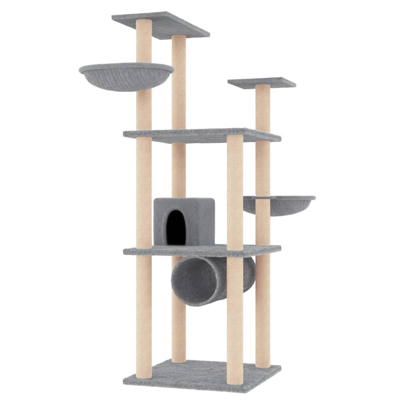 Load image into Gallery viewer, Vidaxl kattenmeubel met sisal krabpalen 141 cm lichtgrijs