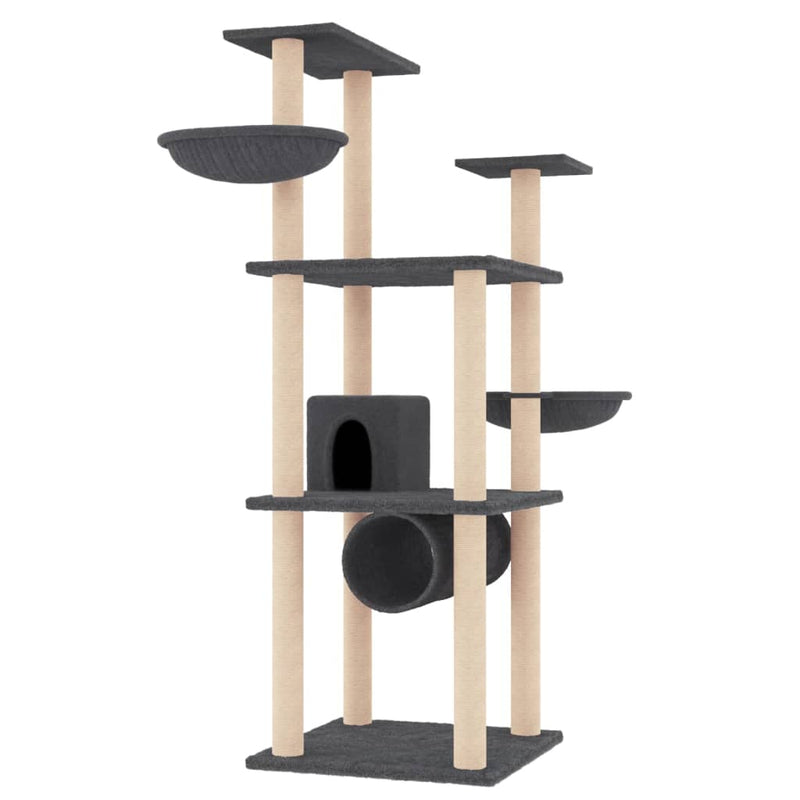 Load image into Gallery viewer, VidaXL Kattenmeubel met sisal krabpalen 141 cm donkergrijs