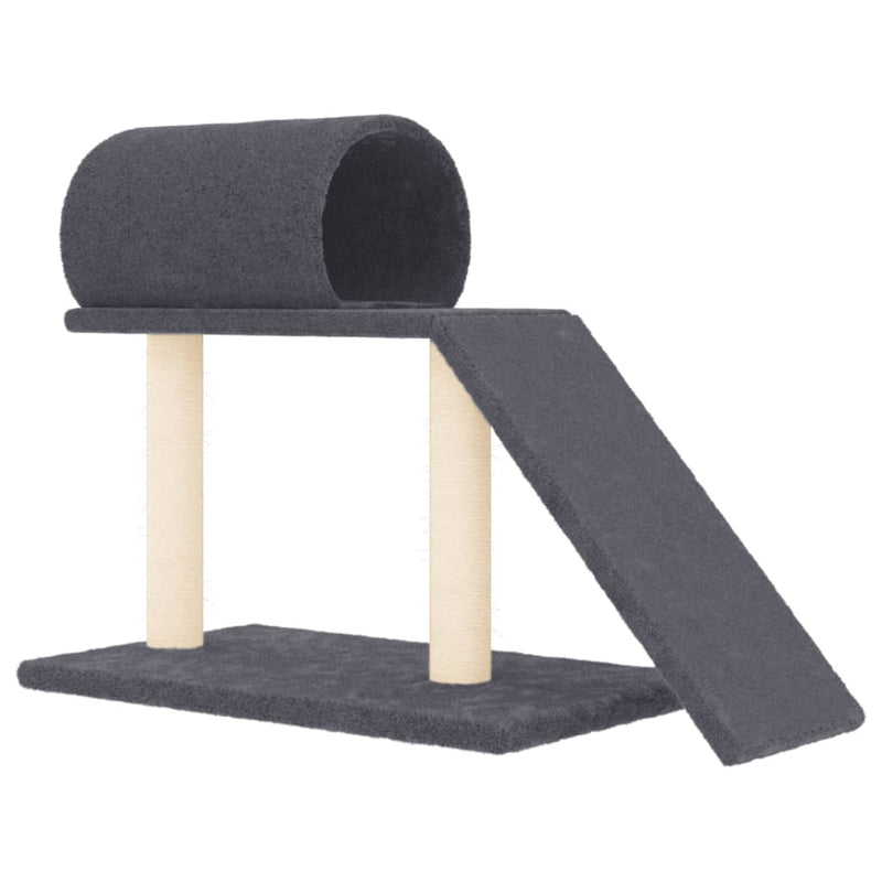 Load image into Gallery viewer, Vidaxl kattenmeubel met tunnel en ladder 55,5 cm donkergrijs