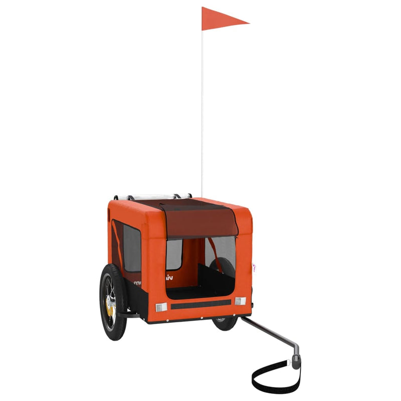 Load image into Gallery viewer, Vidaxl hondenfietstrailer oxford stof en ijzer oranje en zwart