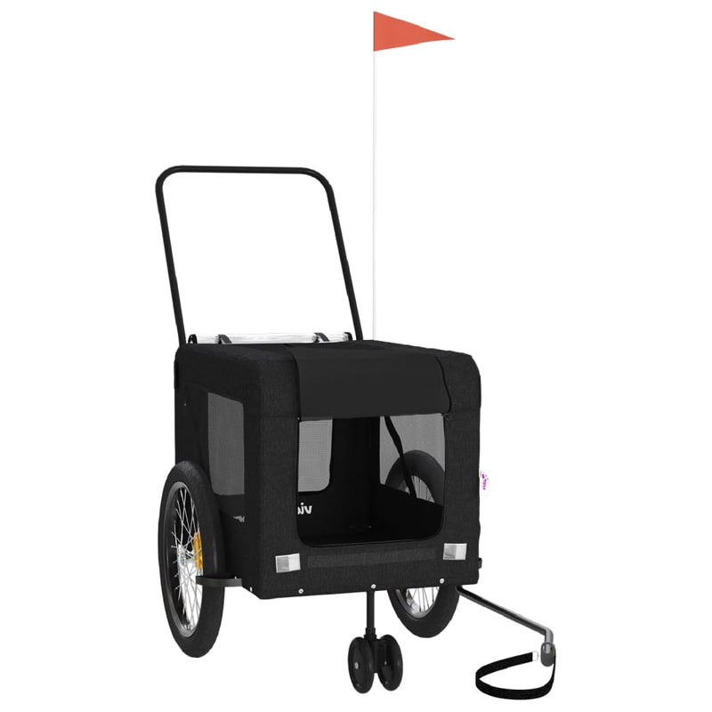 Load image into Gallery viewer, Vidaxl hondenfietstrailer oxford stof en ijzer zwart