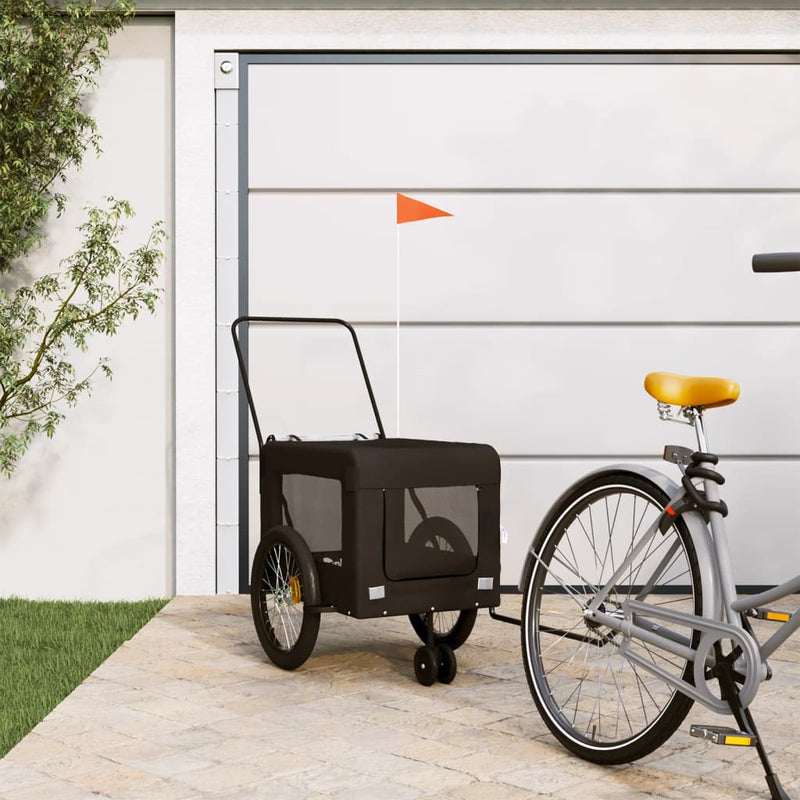 Load image into Gallery viewer, Vidaxl hondenfietstrailer oxford stof en ijzer zwart