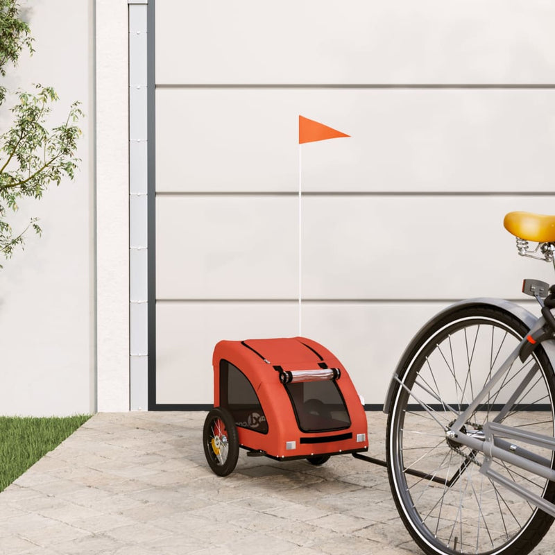 Load image into Gallery viewer, Vidaxl hondenfietstrailer oxford stof en ijzer oranje