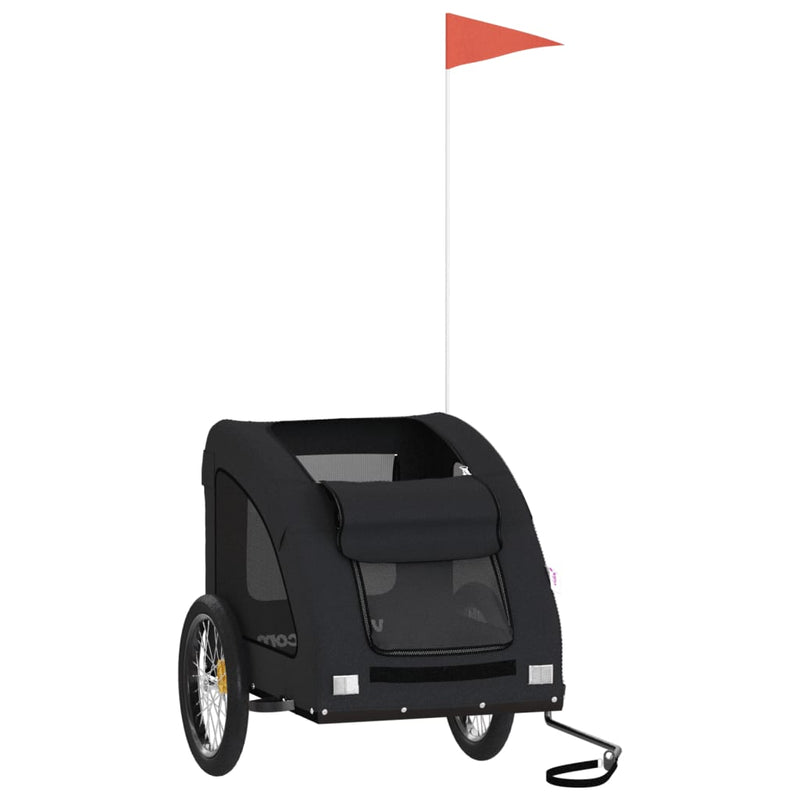 Load image into Gallery viewer, Vidaxl hondenfietstrailer oxford stof en ijzer zwart
