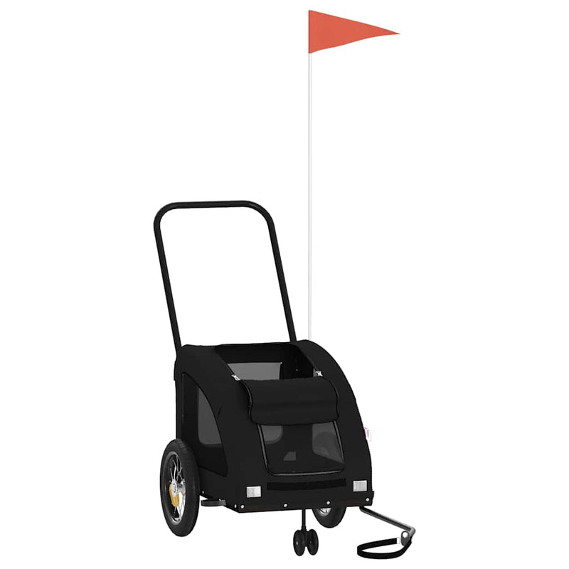 Load image into Gallery viewer, Vidaxl hondenfietstrailer oxford stof en ijzer zwart