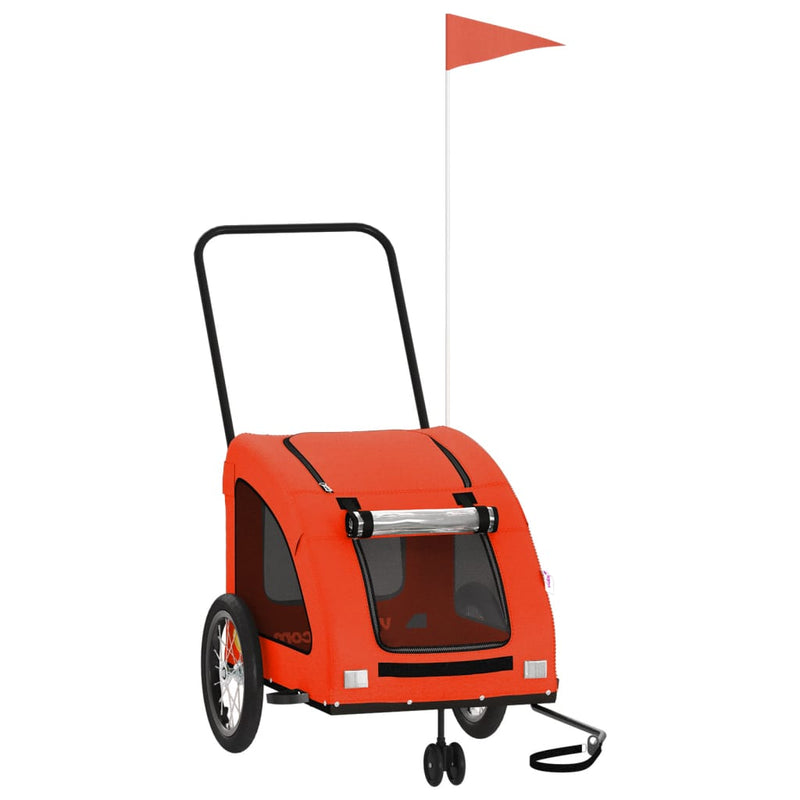 Cargue la imagen en el visor de la galería, Vidaxl hondenfietstrailer oxford stof en ijzer oranje
