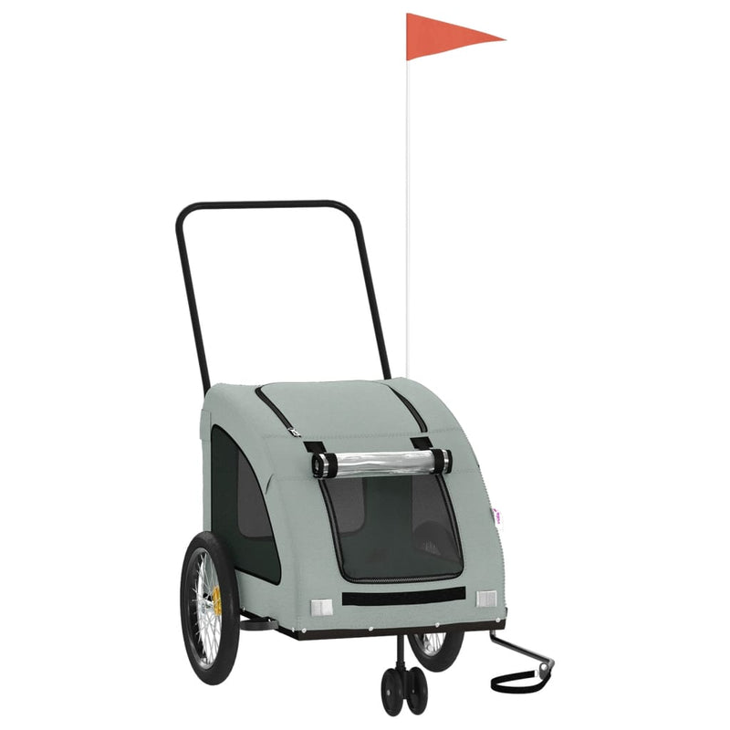 Load image into Gallery viewer, Vidaxl hondenfietstrailer oxford stof en ijzer grijs