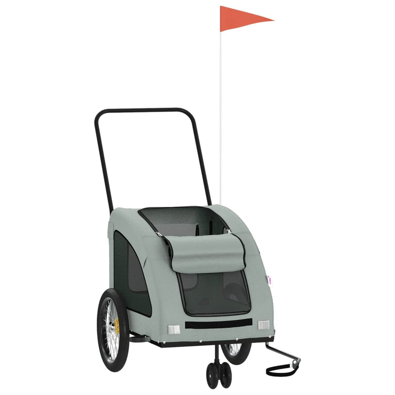 Load image into Gallery viewer, Vidaxl hondenfietstrailer oxford stof en ijzer grijs