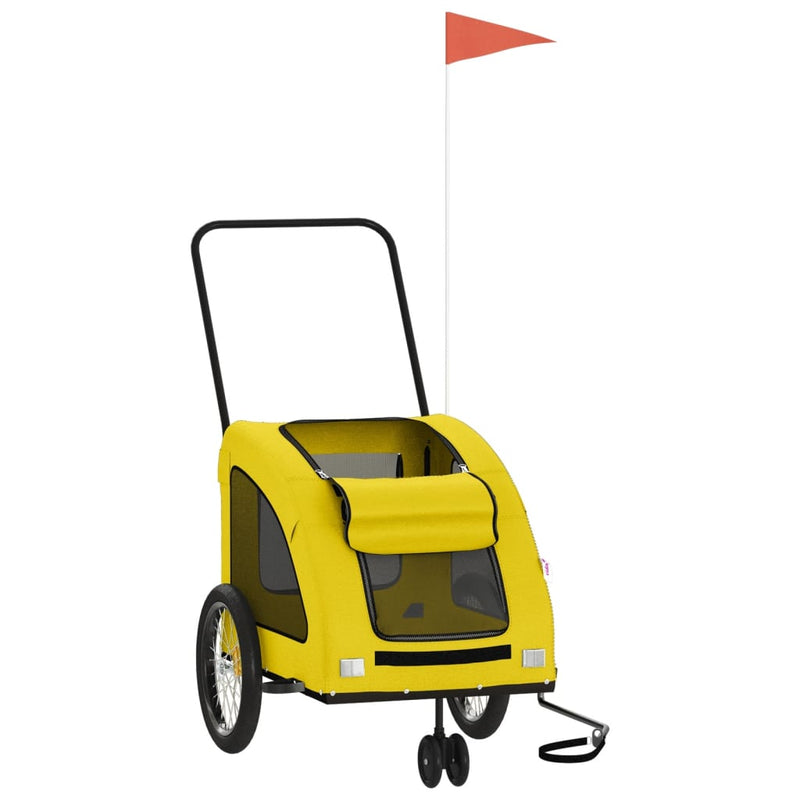 Load image into Gallery viewer, Vidaxl hondenfietstrailer oxford stof en ijzer geel