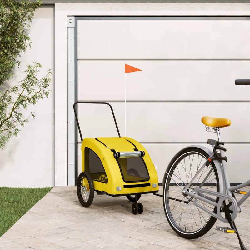 Load image into Gallery viewer, Vidaxl hondenfietstrailer oxford stof en ijzer geel