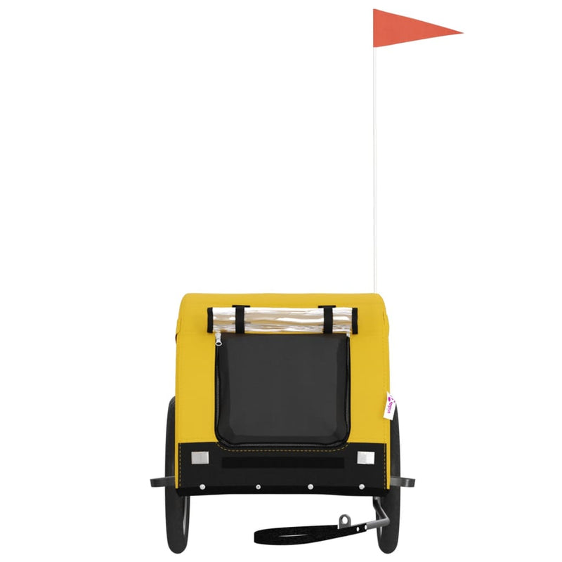 Load image into Gallery viewer, Vidaxl hondenfietstrailer oxford stof en ijzer geel en zwart