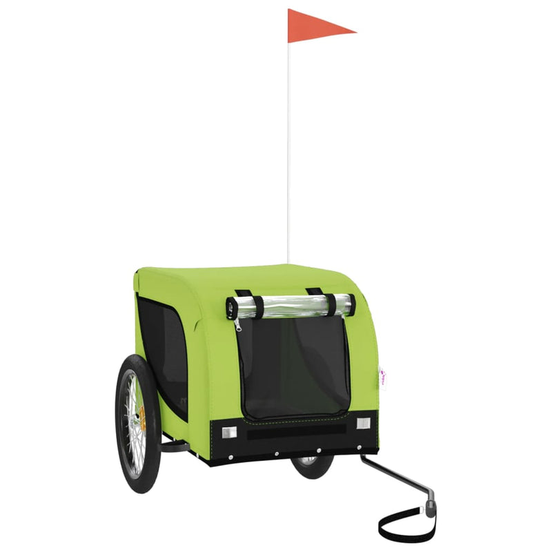 Load image into Gallery viewer, Vidaxl hondenfietstrailer oxford stof en ijzer groen en zwart