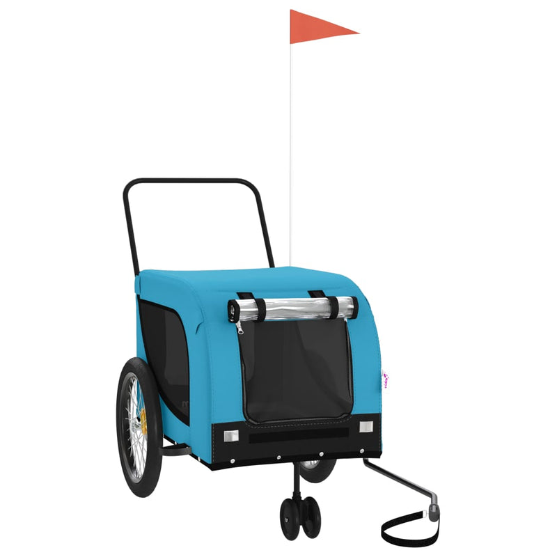 Load image into Gallery viewer, Vidaxl hondenfietstrailer oxford stof en ijzer blauw en zwart