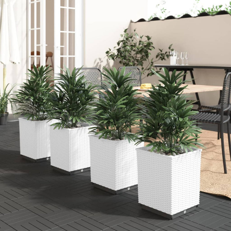 Cargue la imagen en el visor de la galería, Vidaxl plantenbakken 4 st 30x30x37 cm polypropeen wit
