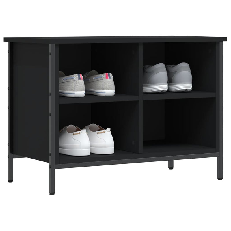 Load image into Gallery viewer, Vidaxl schoenenkast 69x35x50 cm bewerkt hout zwart