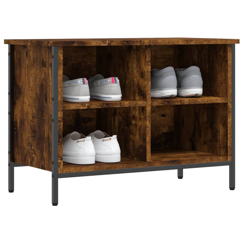 Load image into Gallery viewer, Vidaxl schoenenkast 69x35x50 cm bewerkt hout gerookt eikenkleurig