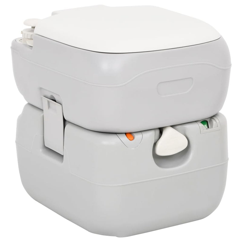 ギャラリービューアに画像をロードする, Vidaxl campingtoilet draagbaar 22+12 l hdpe grijs en wit
