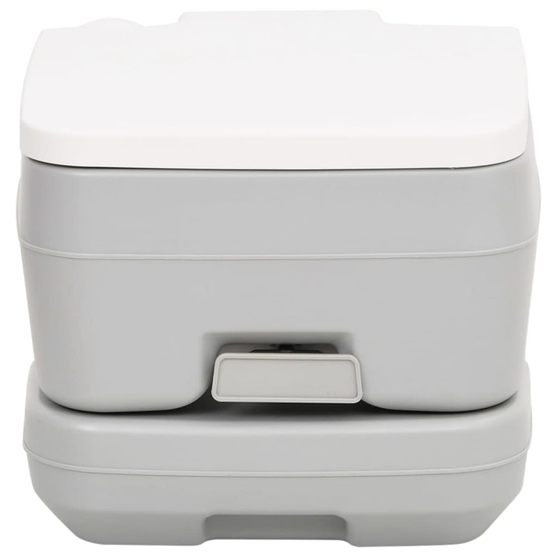 Load image into Gallery viewer, Vidaxl campingtoilet draagbaar 10+10 l hdpe grijs en wit