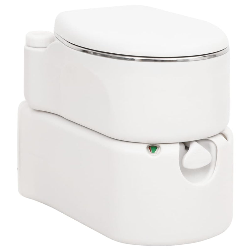 Cargue la imagen en el visor de la galería, Vidaxl campingtoilet geïntegreerd 24+17 l hdpe en staal wit