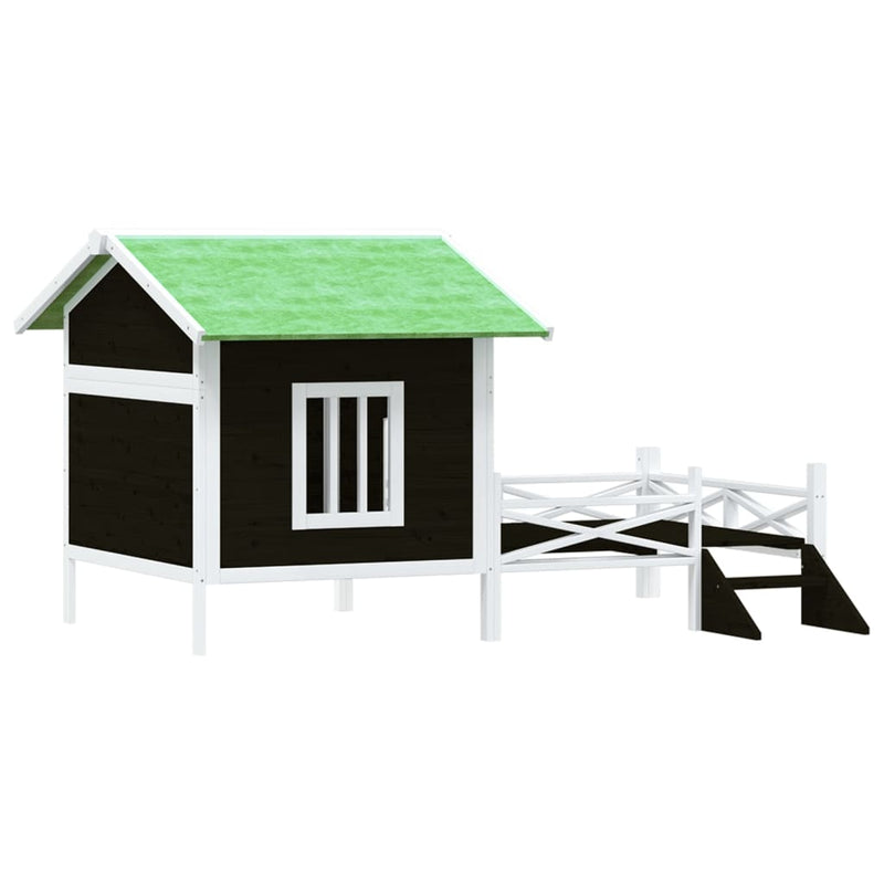 Load image into Gallery viewer, Vidaxl hondenhok 159x120x88,5 cm massief grenenhout grijs