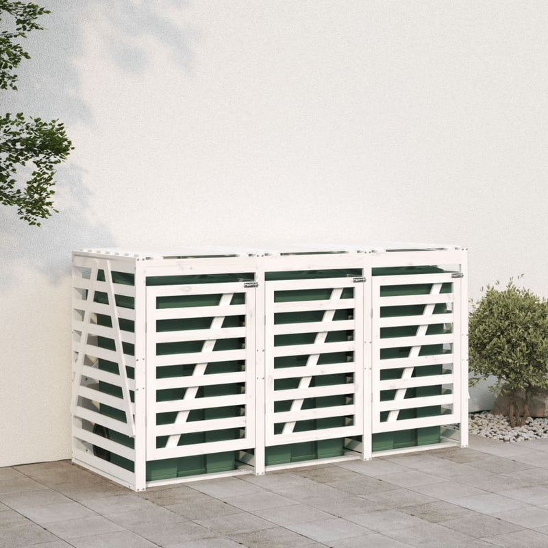 Load image into Gallery viewer, VidaXL Containerberging drievoudig massief grenenhout wit