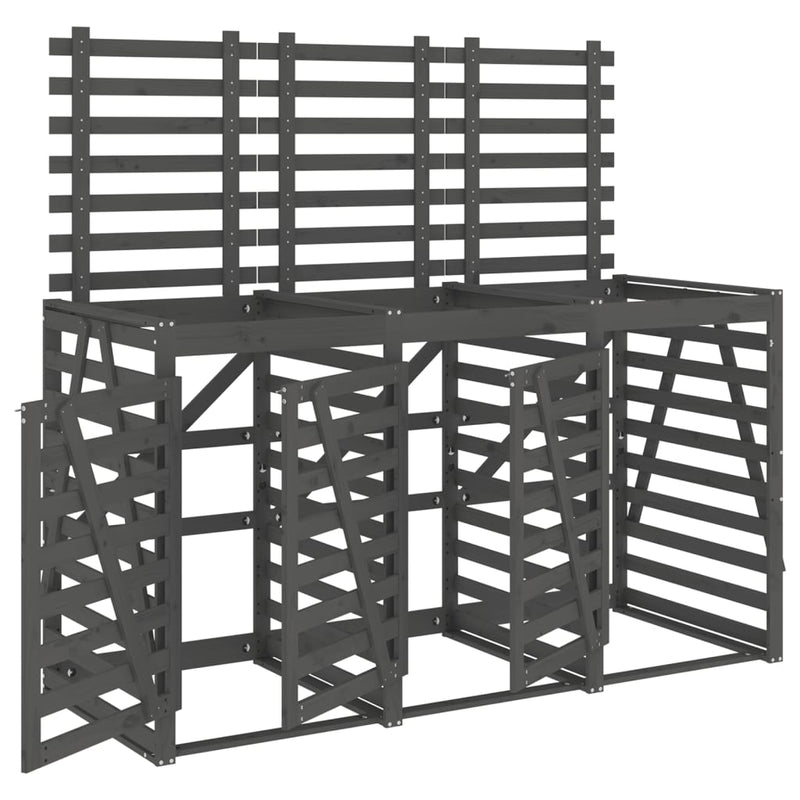 Load image into Gallery viewer, VidaXL Containerberging drievoudig massief grenenhout grijs