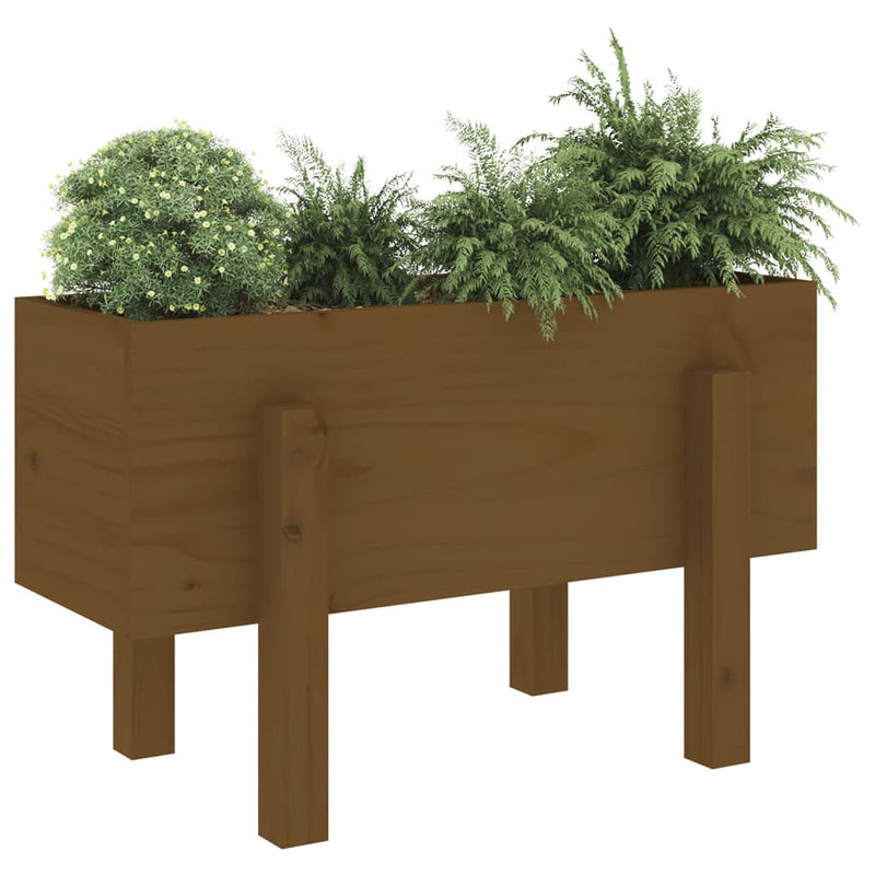 Cargue la imagen en el visor de la galería, Vidaxl plantenbak 62x30x38 cm massief grenenhout honingbruin