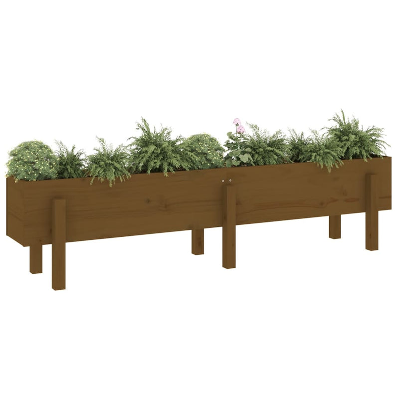 Load image into Gallery viewer, Vidaxl plantenbak verhoogd 160x30x38 cm massief grenenhout honingbruin
