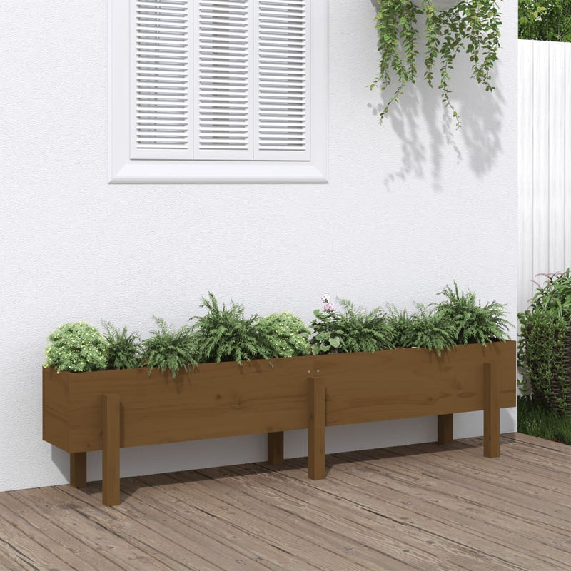 Load image into Gallery viewer, Vidaxl plantenbak verhoogd 160x30x38 cm massief grenenhout honingbruin