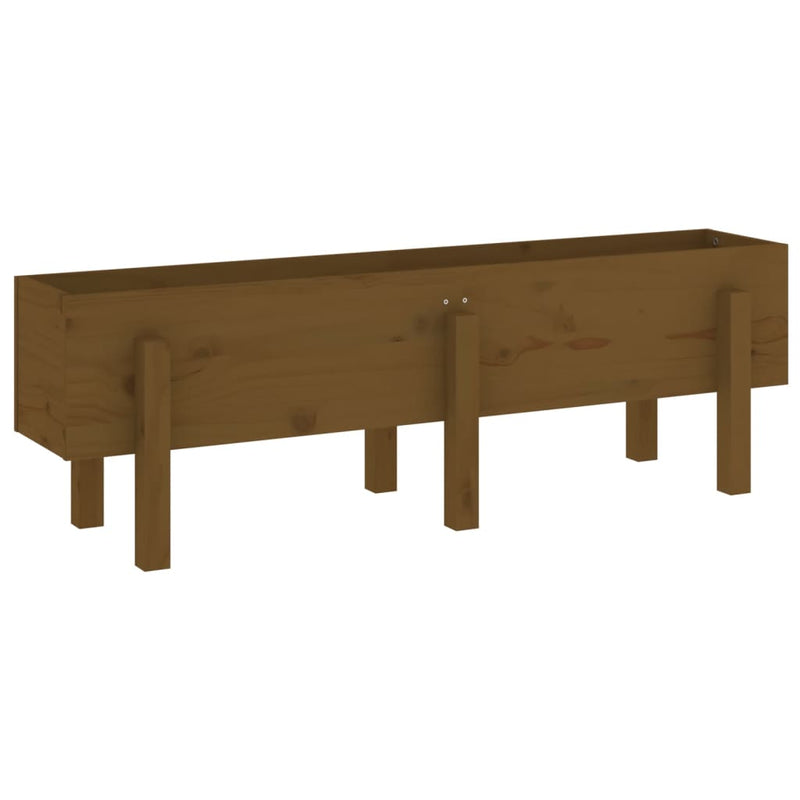 Cargue la imagen en el visor de la galería, VidaXL Plantenbak verhoogd 121x30x38 cm massief grenenhout honingbruin