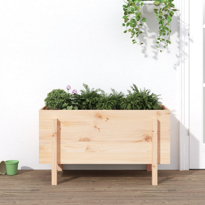 Cargue la imagen en el visor de la galería, Vidaxl plantenbak verhoogd 101x50x57 cm massief grenenhout