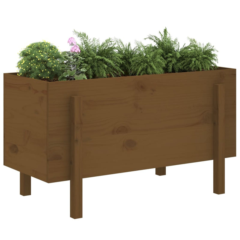 ギャラリービューアに画像をロードする, Vidaxl plantenbak verhoogd 101x50x57 cm massief grenenhout honingbruin