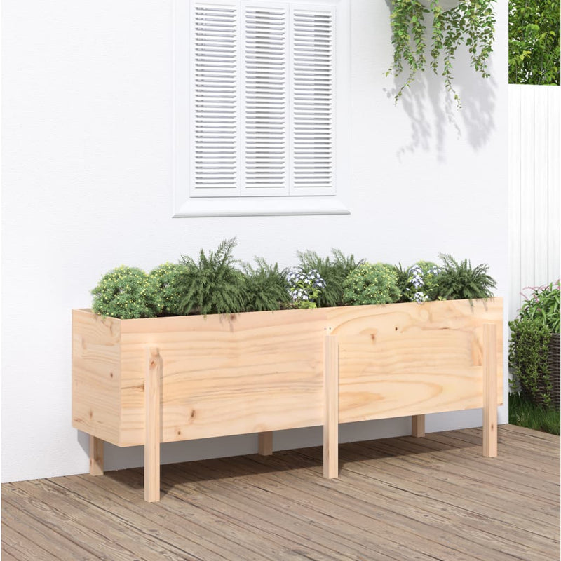 Cargue la imagen en el visor de la galería, Vidaxl plantenbak verhoogd 160x50x57 cm massief grenenhout