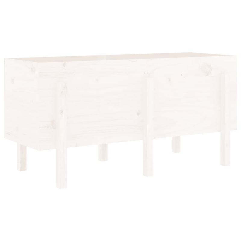 Load image into Gallery viewer, Vidaxl plantenbak verhoogd 121x50x57 cm massief grenenhout wit