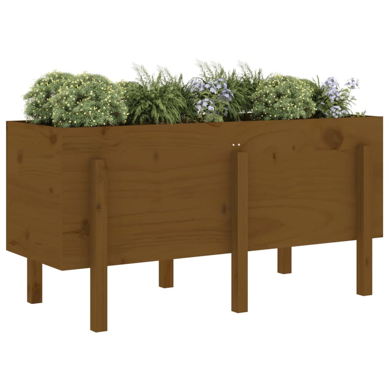 ギャラリービューアに画像をロードする, Vidaxl plantenbak verhoogd 121x50x57 cm massief grenenhout honingbruin