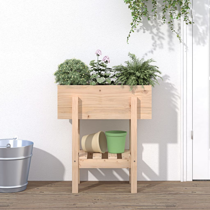 Load image into Gallery viewer, Vidaxl plantenbak 62x30x69 cm massief grenenhout