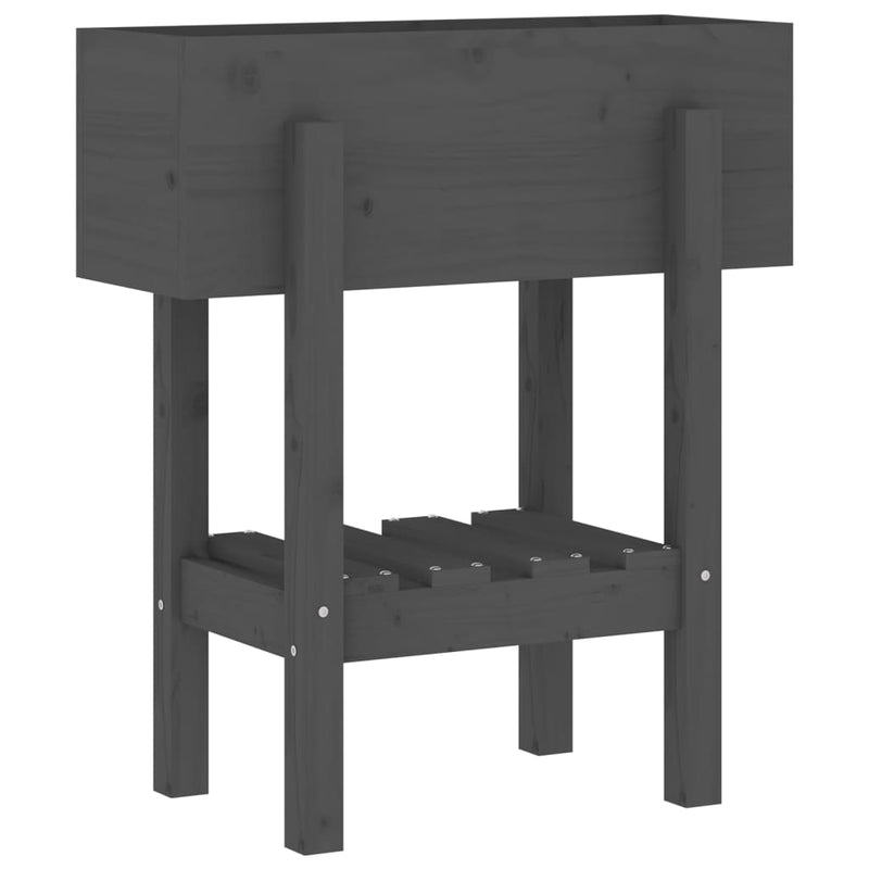 Load image into Gallery viewer, Vidaxl plantenbak 62x30x69 cm massief grenenhout grijs