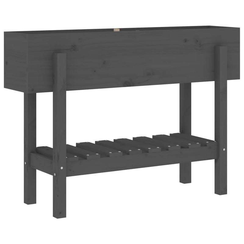Load image into Gallery viewer, Vidaxl plantenbak verhoogd 101x30x69 cm massief grenenhout grijs