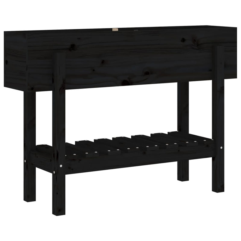 Load image into Gallery viewer, Vidaxl plantenbak verhoogd 101x30x69 cm massief grenenhout zwart