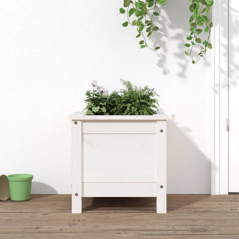 Load image into Gallery viewer, Vidaxl plantenbak 40x40x39 cm massief grenenhout wit