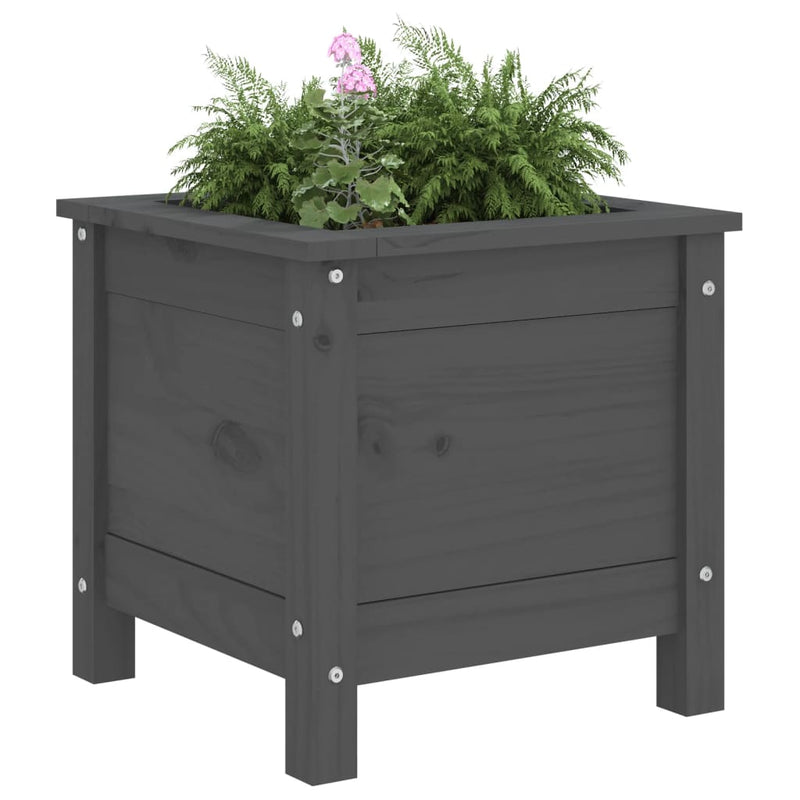 Load image into Gallery viewer, Vidaxl plantenbak 40x40x39 cm massief grenenhout grijs