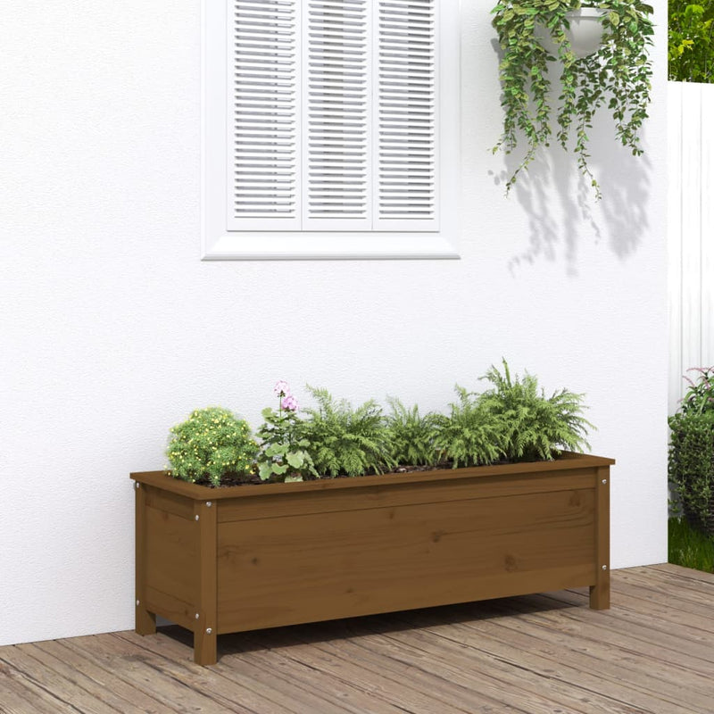 ギャラリービューアに画像をロードする, Vidaxl plantenbak verhoogd 119,5x40x39 cm massief grenen honingbruin