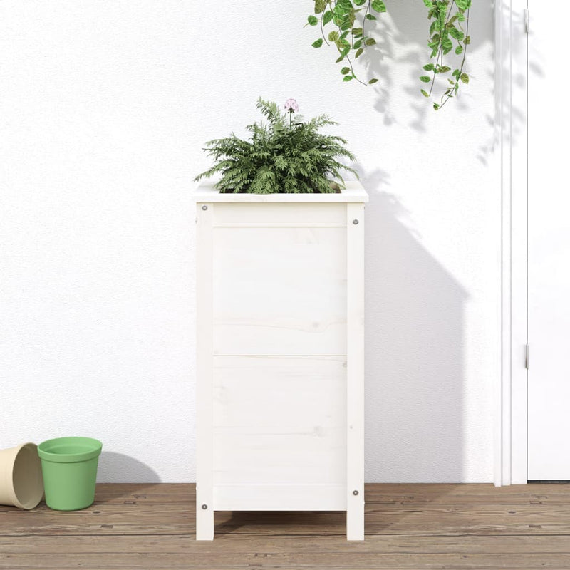 Load image into Gallery viewer, Vidaxl plantenbak 40x40x78 cm massief grenenhout wit