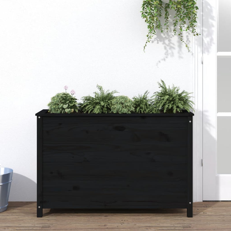 Load image into Gallery viewer, Vidaxl plantenbak verhoogd 119,5x40x78 cm massief grenenhout zwart