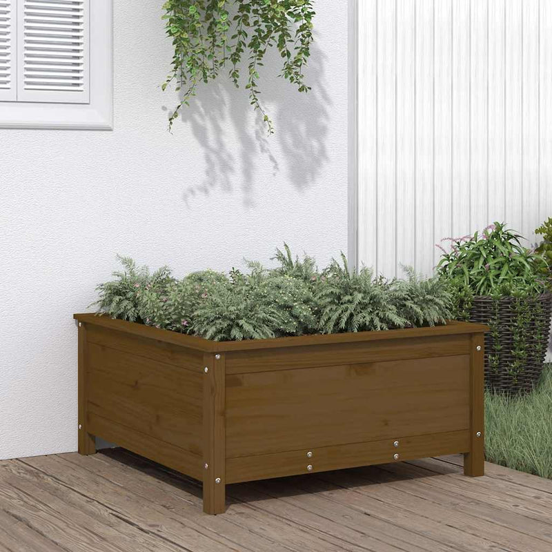 Load image into Gallery viewer, Vidaxl plantenbak 82,5x82,5x39 cm massief grenenhout honingbruin