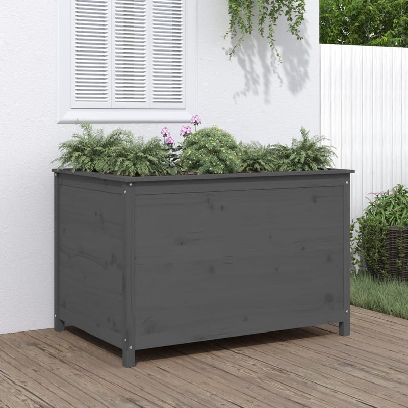 Load image into Gallery viewer, Vidaxl plantenbak verhoogd 119,5x82,5x78 cm massief grenenhout grijs