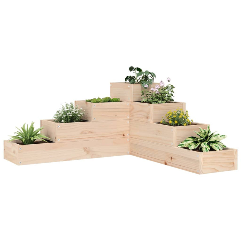 Cargue la imagen en el visor de la galería, Vidaxl plantenbak 4-laags 80,5x79x36 cm massief grenenhout