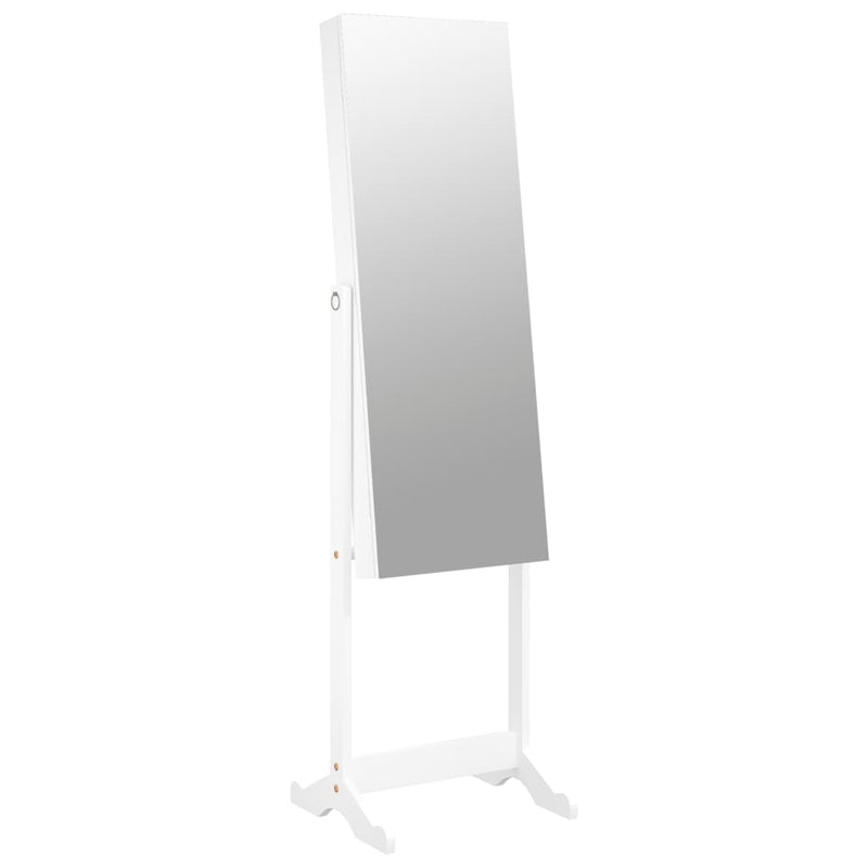 Load image into Gallery viewer, Vidaxl sieradenkast met spiegel vrijstaand 42x38x152 cm wit